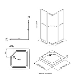 Triton Душевой уголок Вента Хром Вельвет 90/90 Щ0000067979 – фотография-5